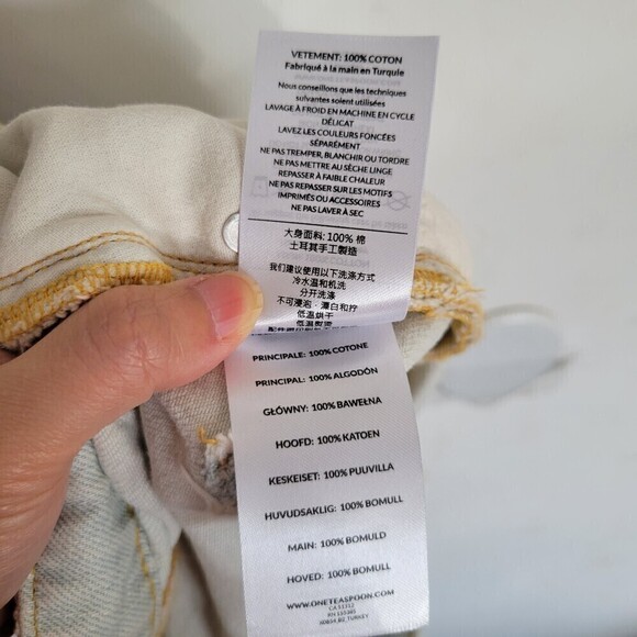 NEW One Teaspoon Brando 2020 Mini Distressed Light Wash Denim Button Fly Skirt - Picture 14 of 15